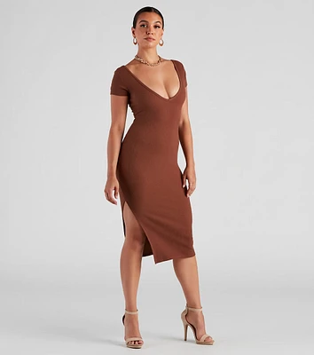 Cutie Cap Sleeve Midi Dress