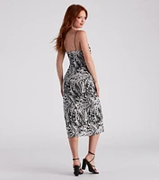 Of-The-Moment Chic Swirl Print Midi Dress