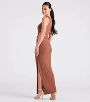 Casual-Chic Style Muse High Slit Maxi Dress