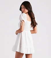 Weekend Brunch Eyelet Skater Dress