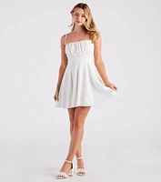 She Knows Style Eyelet Lace Skater Dress