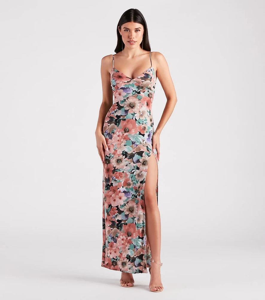 Paint Me Floral V-Neck Maxi Dress