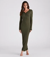 First Pick Henley Knit Maxi Dress