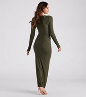 First Pick Henley Knit Maxi Dress