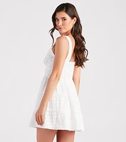 Favorite Darling Eyelet Lace V-Neck Dress