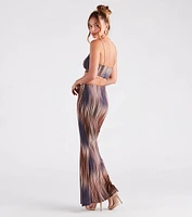 Vacay Beauty Abstract Cutout Maxi Dress