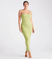 Casual Plans Rib Knit Bodycon Maxi Dress