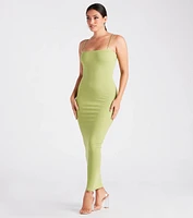 Casual Plans Rib Knit Bodycon Maxi Dress