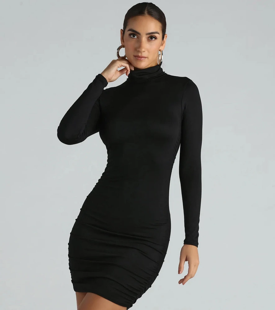 Chic The City Turtleneck Mini Dress