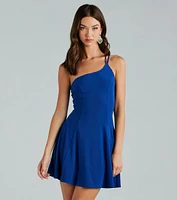 Trendy New Vibe One-Shoulder Skater Dress