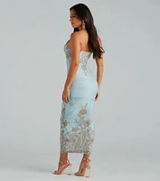 Saint Tropez Chic Floral Mesh Maxi Dress