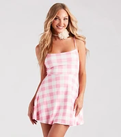 Style Check Gingham Skater Dress