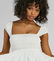 Sunny Days Square Neck Tie-Back Skater Short Dress