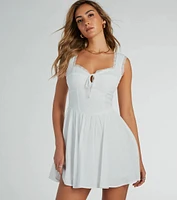 Isn't She A Beauty Woven Lace Skater Dress