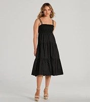 Darling Appeal Sleeveless Ruffled Midi Dress