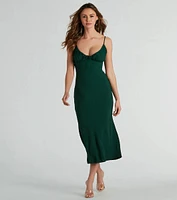 Finders Keepers V-Neck Tie Midi Dress