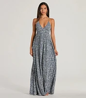 Stroll The Beach V-Neck Floral Paisley Maxi Dress