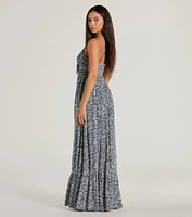 Stroll The Beach V-Neck Floral Paisley Maxi Dress