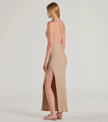 Fall Into Fashion Crew Neck Open Back Maxi Dress