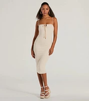 Effortless Blis Sleeveless Bodycon Knit Midi Dress