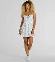 Bon Voyage Sweetheart Floral Chiffon Skater Dress