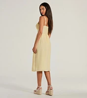 Modern Romance Sleeveless Lace-Up A-Line Midi Dress