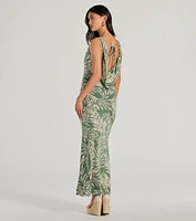 Fabulous Destination Tropical Cowl Neck Maxi Dress