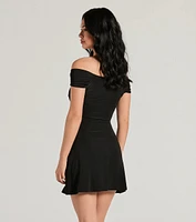 Elevated Chic Off-The-Shoulder A-Line Mini Dress