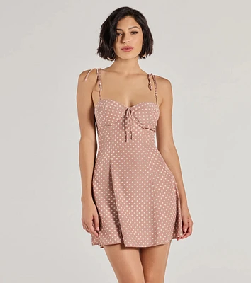 Perfectly Poised Sweetheart Polka Dot A-Line Dress