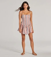 Refreshing Charm Smocked Striped A-Line Mini Dress