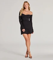 Chic Moment Off-The-Shoulder Bell Sleeve Mini Dress