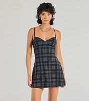 Plaid Mood Sleeveless A-Line Mini Dress