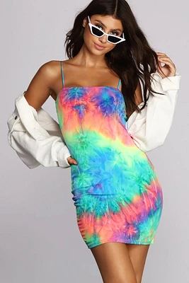 Totally Groovy Tie Dye Mini Dress