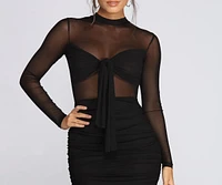 More To Mesh Ruched Dress