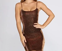 Golden Girl Heat Stone Mini Dress