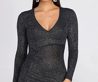 That Glam Life Glitter Wrap Dress