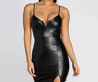 Edge It Up Faux Leather Mini Dress