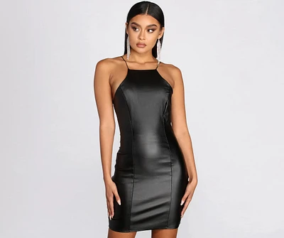 Keep It Edgy Faux Leather Mini Dress