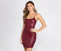 Snake Believe PU Mini Dress