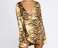 Fierce And Fiesty Wrap Mini Dress