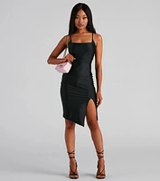 Sleek And Chic Stunner Lace-Up Back Dress