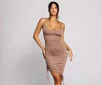 Bringing The Heat Stone Ruched Dress