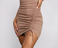 Check on Em' Sleeveless Ruched Mini Dress