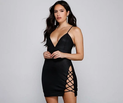 Level Up Faux Leather Mini Dress