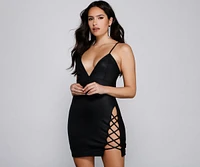 Level Up Faux Leather Mini Dress