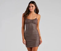 Glitzy Vibes Glitter Mesh Mini Dress