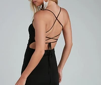 Just The Deets Lace-Up Midi Dress