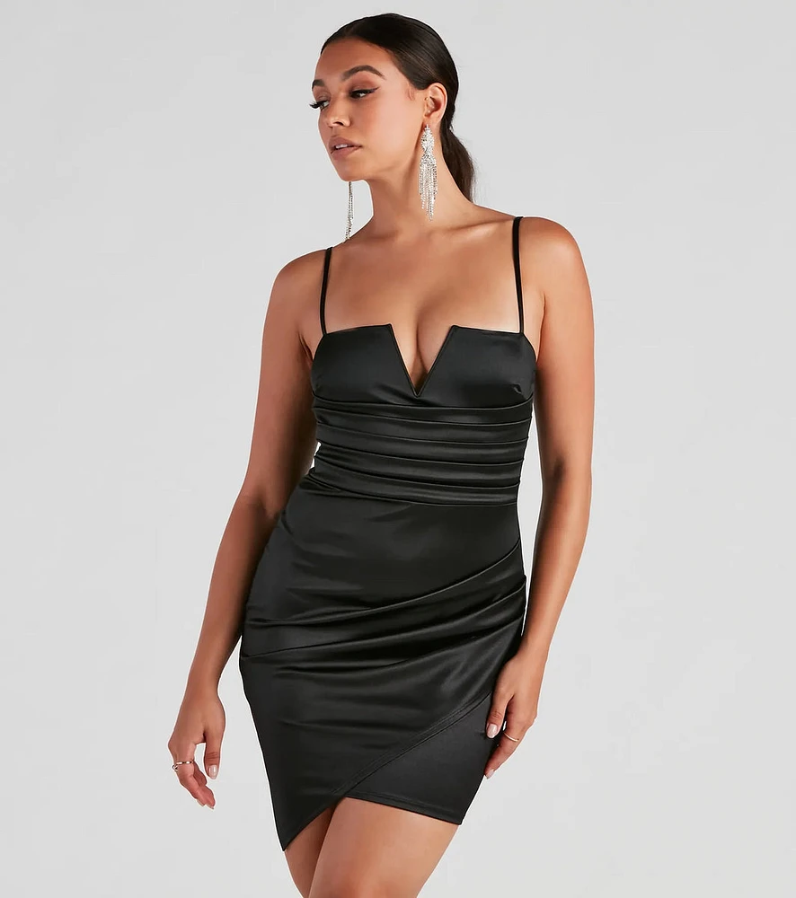 Hey Gorgeous Satin Wrap Mini Dress