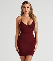 Love Notes Crepe Lace Mini Dress