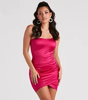 Subtle Shine Satin Short Dress